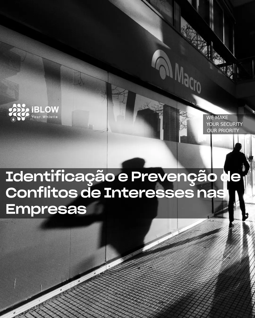 Silhueta no exterior de um edifício de escritórios - imagem de capa para um artigo sobre a identificação e prevenção de conflitos de interesses nas empresas.