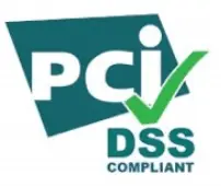 PCI DSS compliant logo and checkmark